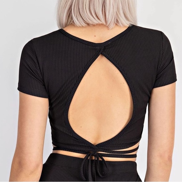 Edit By Nine Open Back Crop Top Cream L - Picture 7 of 7